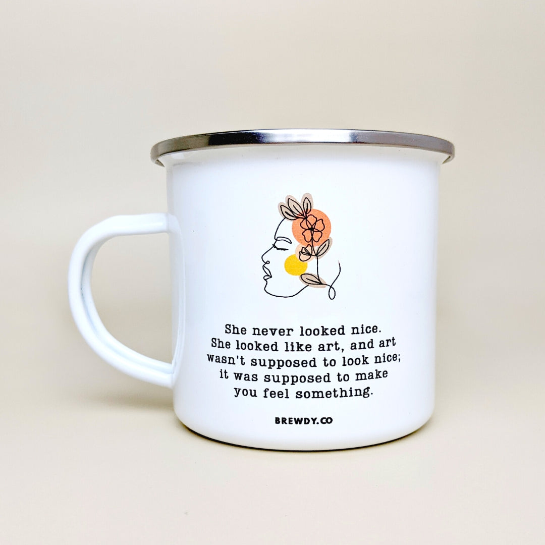 She Looked Like Art Enamel Mug