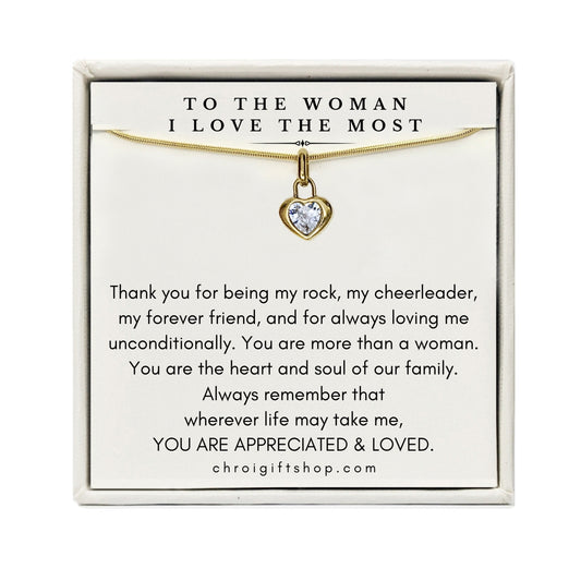 To The Woman I Love The Most - Classic Heart Necklace