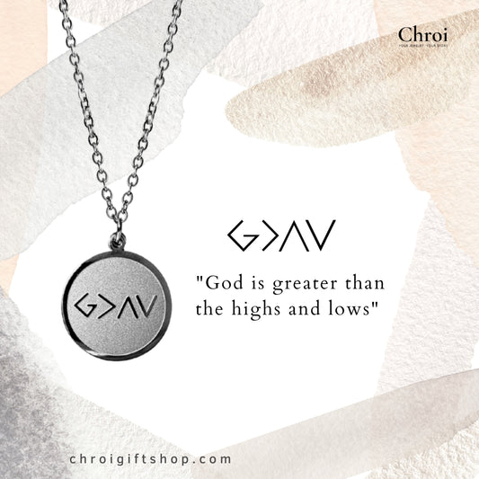 God is Greater than the Highs and Lows Necklace G>∧∨ (SILVER)